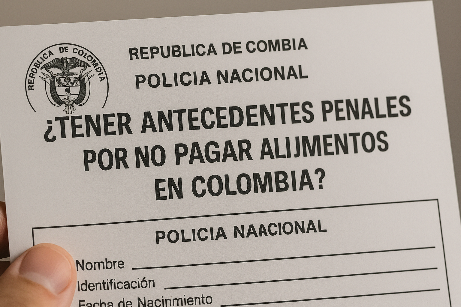 Antecedentes penales por no pagar alimentos en Colombia